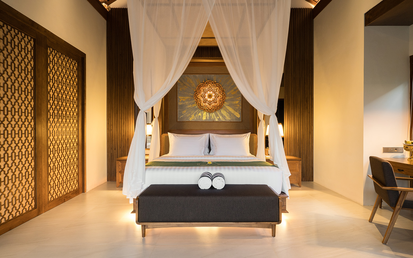 Modern bathroom in deluxe private pool villa with premium amenities in Ubud