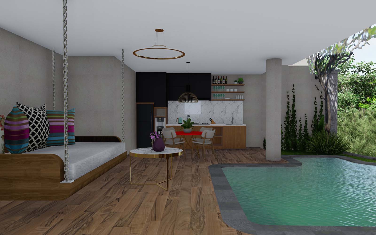 duplex pool villa